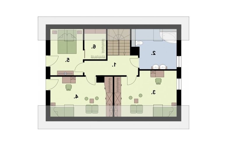 Projekt domu parterowego RIO - rzut poddasza