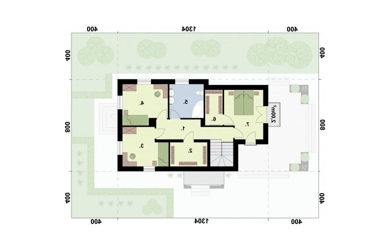 Projekt domu piętrowego COLUMBIA - rzut piętra