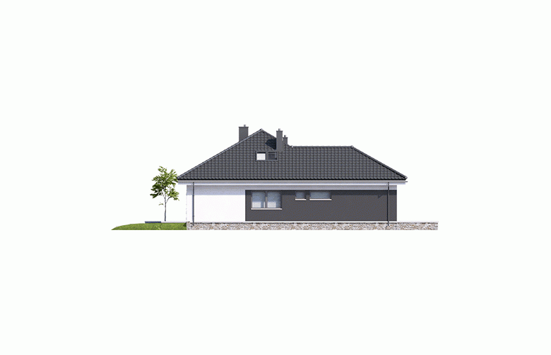 Projekt domu dwurodzinnego Astrid (mała) G2 - elewacja 2