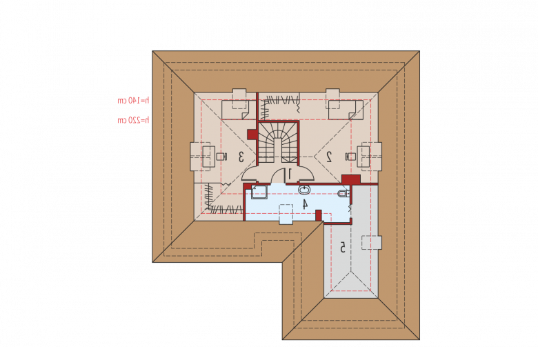Projekt domu dwurodzinnego Astrid (mała) G2 - poddasze