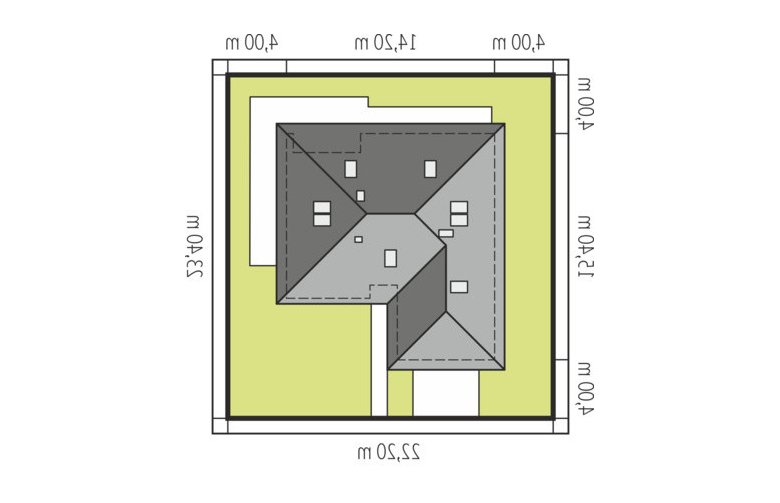 Projekt domu dwurodzinnego Astrid (mała) G2 - Usytuowanie - wersja lustrzana