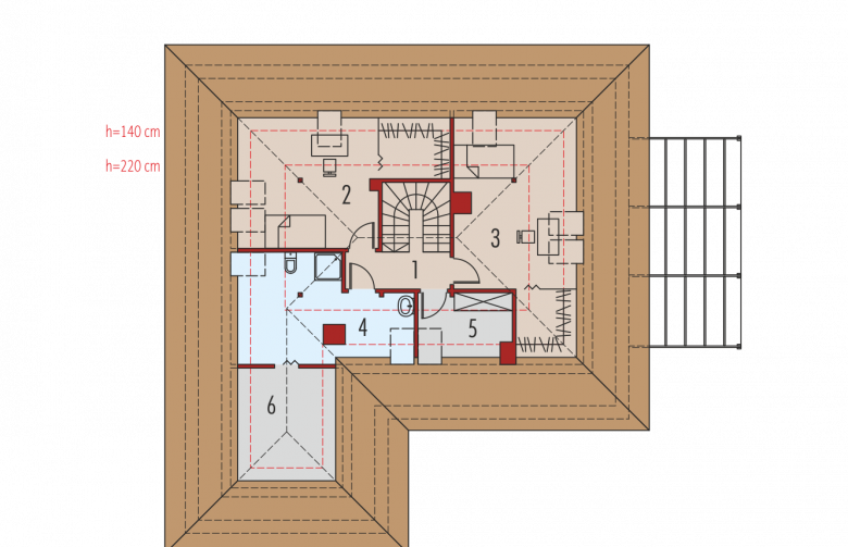 Projekt domu dwurodzinnego Astrid II G2 - poddasze