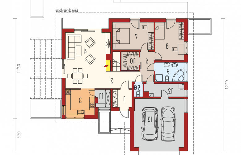 Projekt domu dwurodzinnego Astrid II G2 - parter