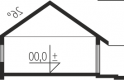 Projekt domu parterowego Eryk IV G1 ECONOMIC - przekrój 1