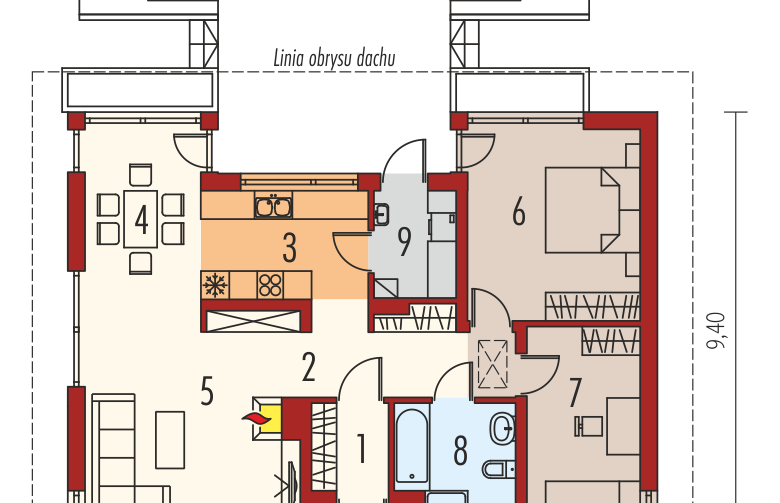 Projekt domu parterowego Karmela III ECONOMIC - parter