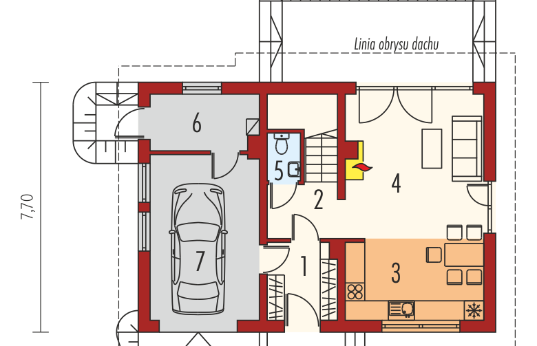 Projekt domu jednorodzinnego Magnolia II G1 - parter