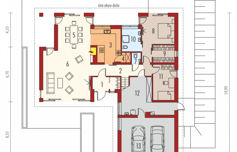 Projekt domu wielorodzinnego Magnus II G2 - parter