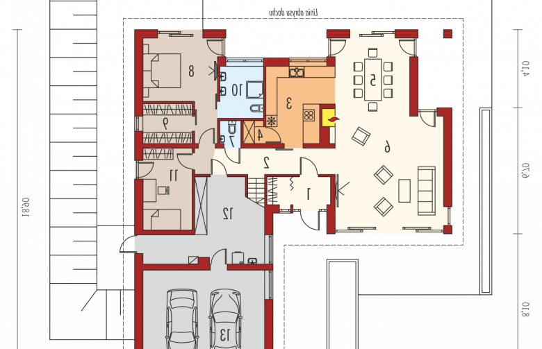 Projekt domu wielorodzinnego Magnus II G2 - parter