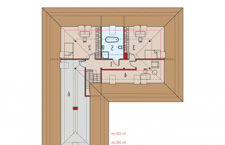 Projekt domu wielorodzinnego Magnus II G2 - poddasze