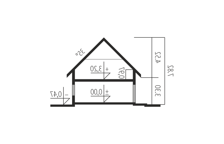 Projekt domu wielorodzinnego Magnus II G2 - przekrój 1