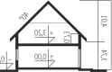 Projekt domu jednorodzinnego Oli II - przekrój 1
