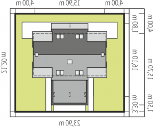 Usytuowanie budynku Oliwier z wiatą (dwulokalowy) w wersji lustrzanej