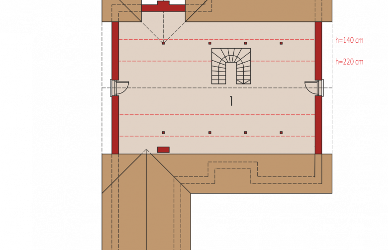 Projekt domu dwurodzinnego Simon G1 - poddasze do adaptacji