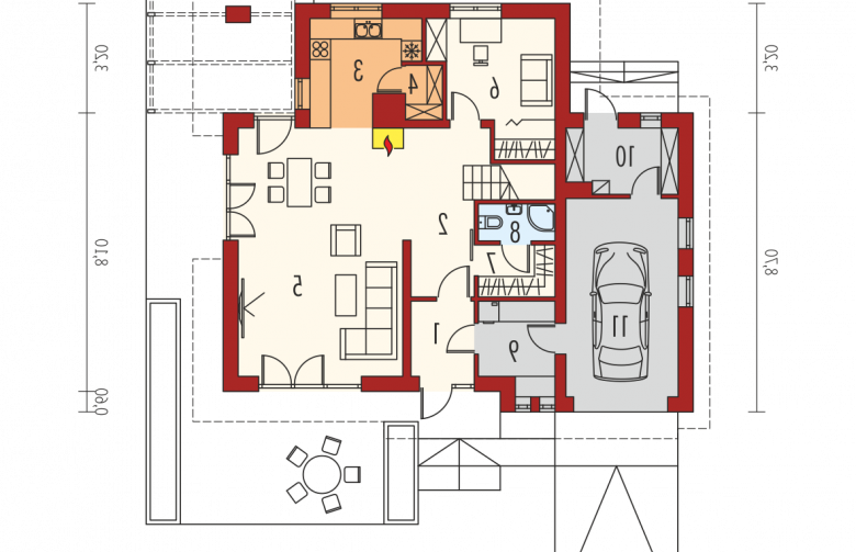 Projekt domu parterowego Tilda G1 - parter