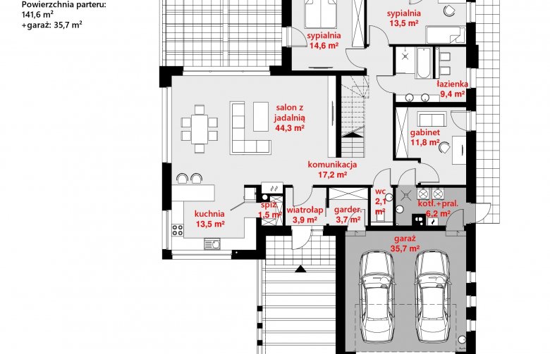 Projekt domu z poddaszem Homekoncept 33 - parter