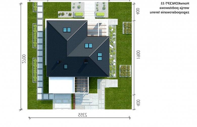 Projekt domu z poddaszem Homekoncept 33 - Usytuowanie - wersja lustrzana