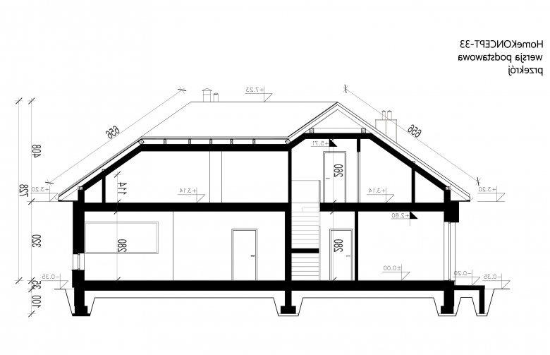 Projekt domu z poddaszem Homekoncept 33 - przekrój 1