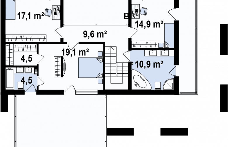 Projekt domu piętrowego Zx75 - 