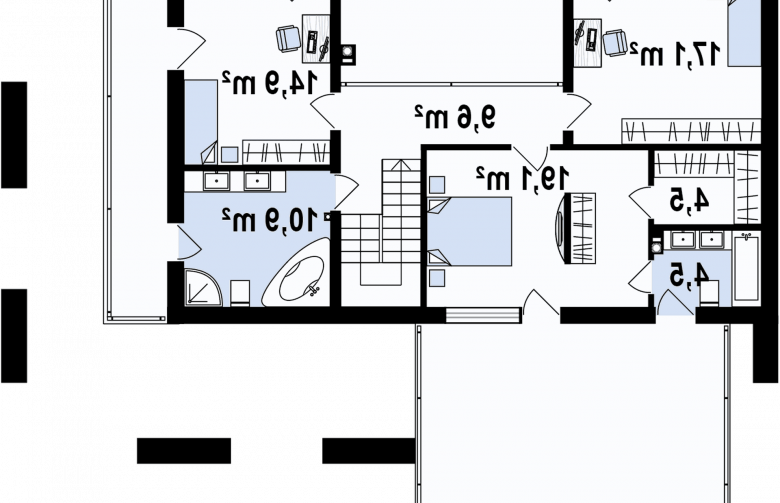 Projekt domu piętrowego Zx75 - 