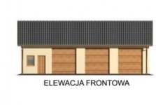 Elewacja projektu G38 garaż trzystanowiskowy z pomieszczeniami gospodarczymi - 1