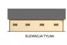 Elewacja projektu G38 garaż trzystanowiskowy z pomieszczeniami gospodarczymi - 2