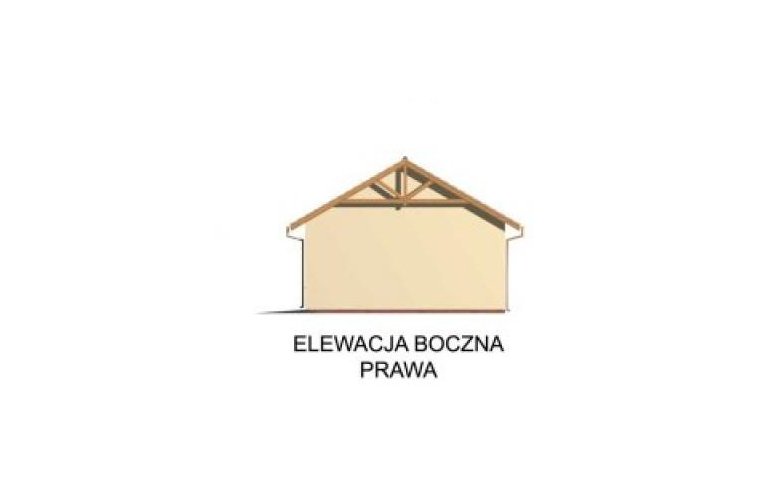 Projekt budynku gospodarczego G38 garaż trzystanowiskowy z pomieszczeniami gospodarczymi - elewacja 4