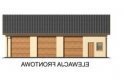 Projekt budynku gospodarczego G38 garaż trzystanowiskowy z pomieszczeniami gospodarczymi - elewacja 1