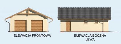 Elewacja projektu G1a dwustanowiskowy z pomieszczeniem gospodarczym - 1