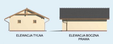 Elewacja projektu G1a dwustanowiskowy z pomieszczeniem gospodarczym - 2