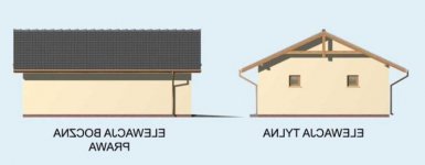 Elewacja projektu G1a dwustanowiskowy z pomieszczeniem gospodarczym - 2 - wersja lustrzana