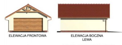 Elewacja projektu G2 garaż dwustanowiskowy - 1