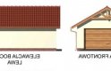 Projekt budynku gospodarczego G2 garaż dwustanowiskowy - elewacja 1