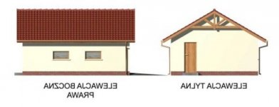 Elewacja projektu G2 garaż dwustanowiskowy - 2 - wersja lustrzana