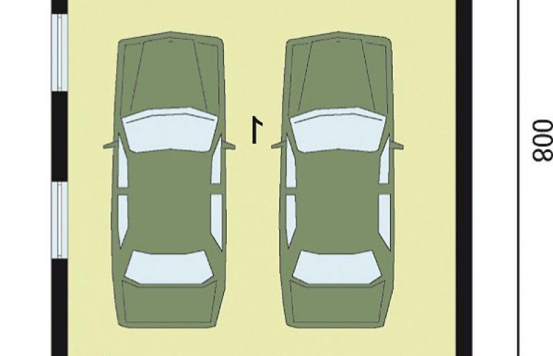 Projekt budynku gospodarczego G2 garaż dwustanowiskowy - przyziemie
