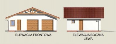 Elewacja projektu G3 garaż dwustanowiskowy z pomieszczeniami gospodarczymi - 1