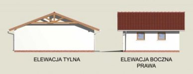 Elewacja projektu G3 garaż dwustanowiskowy z pomieszczeniami gospodarczymi - 2