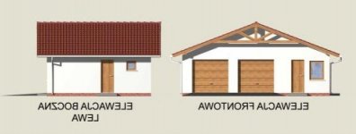 Elewacja projektu G3 garaż dwustanowiskowy z pomieszczeniami gospodarczymi - 1 - wersja lustrzana