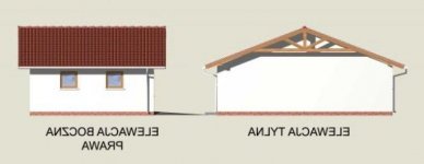 Elewacja projektu G3 garaż dwustanowiskowy z pomieszczeniami gospodarczymi - 2 - wersja lustrzana
