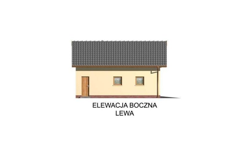 Projekt budynku gospodarczego G4 garaż jednostanowiskowy z poddaszem - elewacja 3