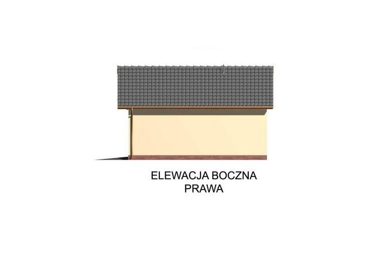 Projekt budynku gospodarczego G4 garaż jednostanowiskowy z poddaszem - elewacja 4