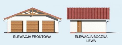 Elewacja projektu G5 garaż trzystanowiskowy - 1