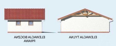 Elewacja projektu G5 garaż trzystanowiskowy - 2 - wersja lustrzana