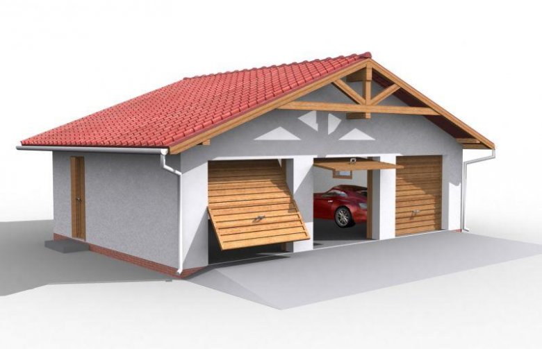 Projekt budynku gospodarczego G5 garaż trzystanowiskowy