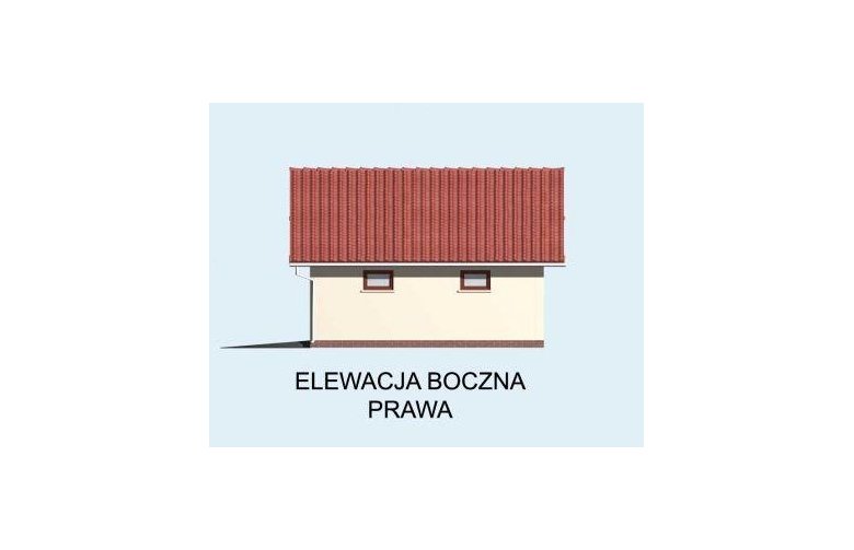 Projekt budynku gospodarczego G6 garaz dwustanowiskowy - elewacja 4