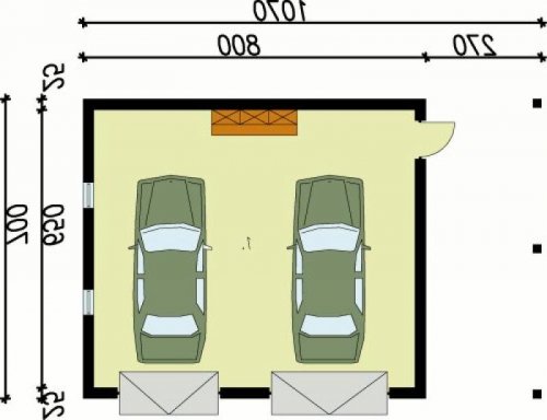 PRZYZIEMIE G6 garaz dwustanowiskowy - wersja lustrzana