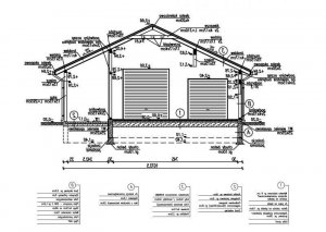 Przekrój projektu G6 garaz dwustanowiskowy w wersji lustrzanej