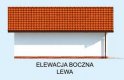 Projekt budynku gospodarczego G8 garaż jednostanowiskowy z pomieszczeniem gospodarczym - elewacja 3