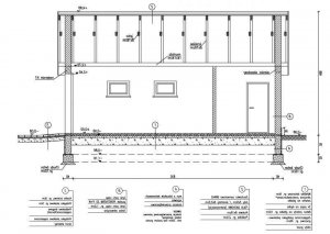 Przekrój projektu G8 garaż jednostanowiskowy z pomieszczeniem gospodarczym w wersji lustrzanej