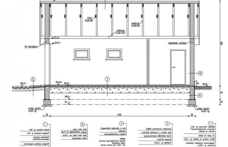 Projekt budynku gospodarczego G8 garaż jednostanowiskowy z pomieszczeniem gospodarczym - przekrój 1