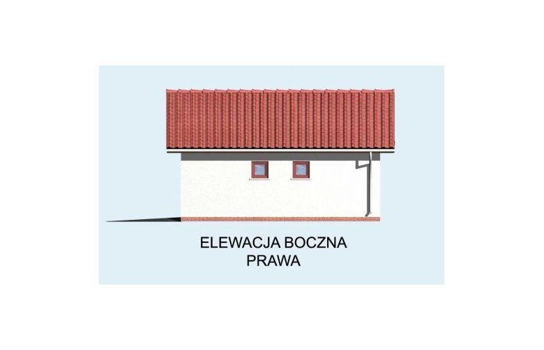 Projekt budynku gospodarczego G10 jednostanowiskowy - elewacja 4